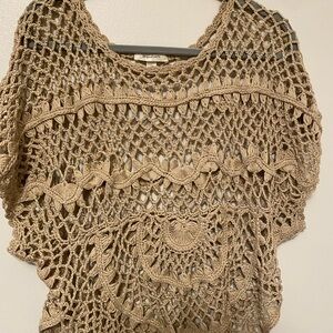 Free People Beige Crochet Women Sweater